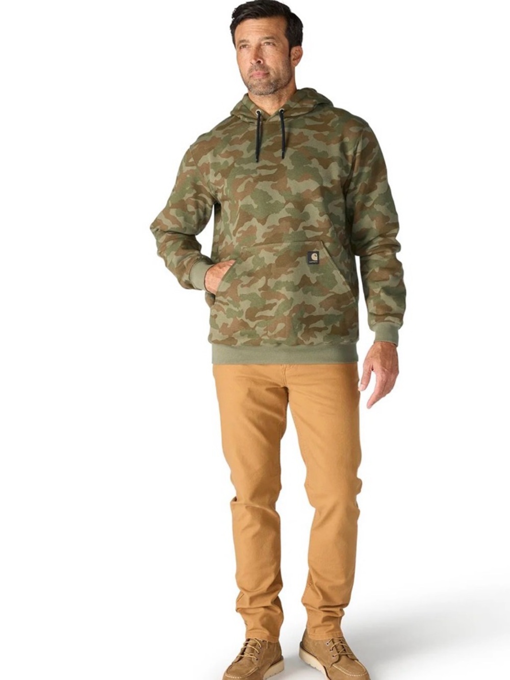 Carhartt Camo Hoodie in Olive & Brown - Picture 6 of 6